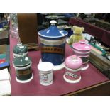 XIX Century Pottery Chemist Jars, with labels "Tamarinds" "Extgentian","Pil: Assafic", etc. (6)