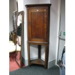 Late XVIII Century Corner Cupboard, with a dentil cornice, panelled door, two internal drawers (on a