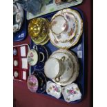 Aynsley Teacups and saucers, including "Orchard Gold" signed D. Jones, an early XX century