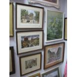 Three George Cunningham Graphite Signed Limited Edition Colour Prints, including "Coles Corner",