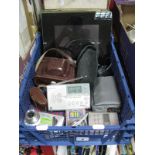 A Jessop Digital USB Photograph Frame, Ilford cased camera, Sony digital cameras, Sony Walkman,