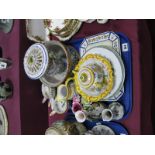 Italian Tin Glaze Bowl, jardiniere, vase, plates, etc:- One Tray