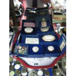 Halcyon Days Royalty Themed Enamel Trinket Boxes, Queen Elizabeth II 40th Wedding Anniversary,