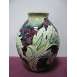 A Moorcroft Pottery Vase, decorated with the 'Trial' Acanthus Leaves design by Emma Bossons, shape