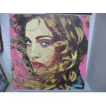 A Machine Printed Canvas Depicting Madonna from the "Bay of Light" Album.