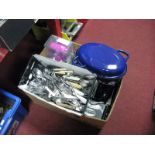 Socket Set, hair stylers, hair dryer, cutlery, iron, etc:- One box