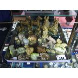 A Collection of Over 25 Wade Whimsies, including wildlife, birdlife, horses, etc:- One Tray