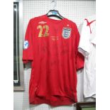 England U-21 Red Shirt, for number "22", for game vs. Czech Republic u-21, 11th June 2007, signed by