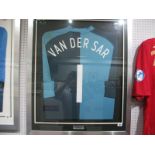 Edwin van Der Sar Matchworn Holland Goalkeepers Dark and Light Blue Shirt, name "Van Der Sar" over
