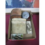 Fishing - Hardy Bros "The St. George" Reel, damaged, in leather carry case, stamped "Hardy Bros