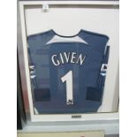 Shay Given - Newcastle United Matchworn Premier League Goalkeepers Grey Shirt, having Premier League