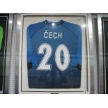 Petr Cech Matchworn Czech Republic Goalkeepers Blue Shirt, name "Cech" over number "20", all in