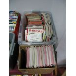 Barnsley Football Programmes, large quantity of friendlies:- Two Boxes
