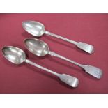 A Matched Pair of Hallmarked Silver Fiddle Pattern Basting Spoons, possibly John James Whiting,