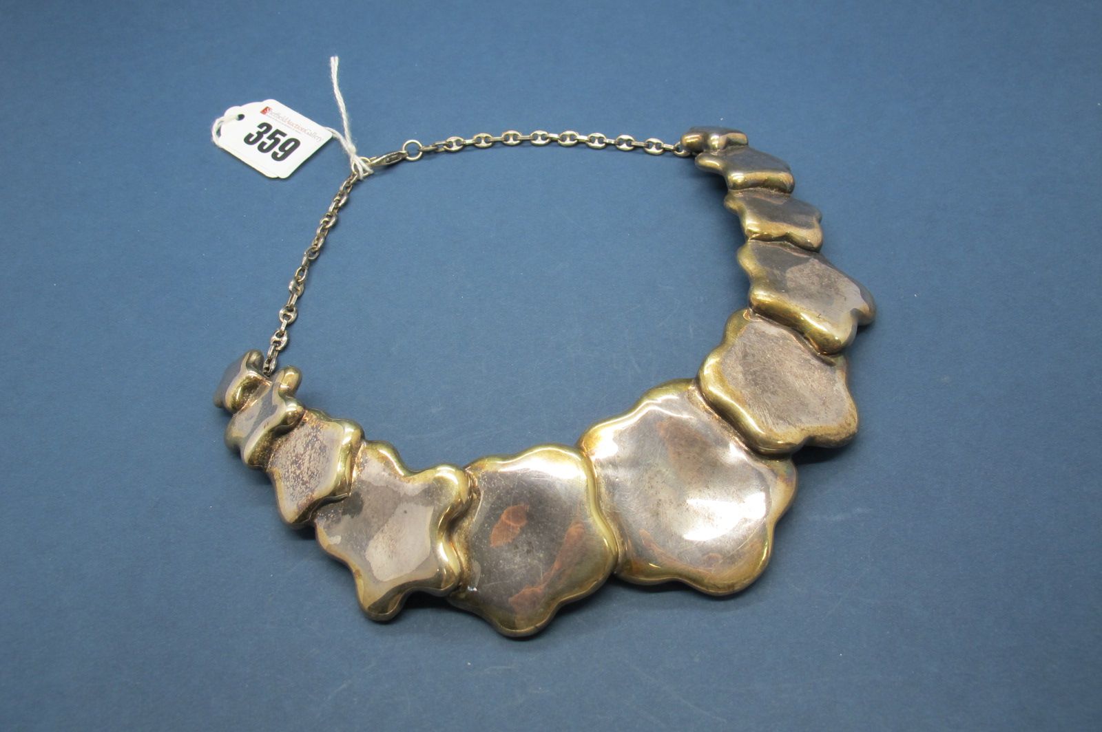 Bat-Ami; An Israeli Electroform Modernist Necklace, stamped facsimile signature.