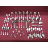 A Victorian Scottish Hallmarked Silver Part Canteen of Fiddle Pattern Cutlery, James McKay, Glasgow