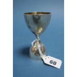 A Hallmarked Silver Double Ended Egg Cup / Measure, William Gibson & John Lawrence Langman, London