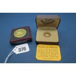 A 9ct Gold Commemorative Medallion, (19mm diameter) "Royal Wedding 29th July 1981", in original