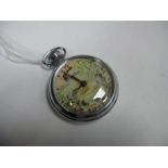 Smiths; A 'Jamboree' Openface Pocketwatch, the signed picture dial with red Arabic numerals,
