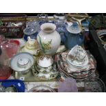 Art Nouveau China Trio, Spode vase, Denby coffee pot, Bishop teapot, etc:- One Tray