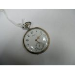 Viking; A Continental Cased Openface Pocketwatch, the signed white dial with black Arabic numerals