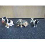 A Royal Doulton "Setter with Pheasant" HN1062, a Beswick setter, and a Royal Copenhagen seated