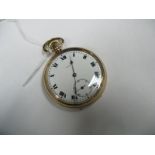 Wilberco; A Gold Plated Cased Openface Pocketwatch, the signed dial with black Roman numerals and