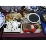 An Art Deco Porcelain 8 Day Wall Clock, together with a presentation plate from Doncaster Mayor