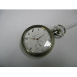 An Openface Pocketwatch, the indistinctly signed dial (possibly "The Lord Watch") with black