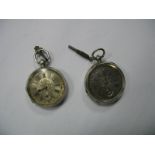 A Hallmarked Silver Cased Openface Pocketwatch, the gilt highlighted dial with Roman numerals and