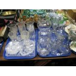 Lead Crystal Shallow Plates, diameter 15cms, dressing table tray, candlestick, press moulded jars,