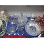 Late XIX Century Pressed Glass Sweetheart Glasses, on pedestals, circular bases:- One Tray