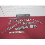 A Quantity of Bus, Wagon and Engine Name Plates, including Bristol VR, Atlantean and Leyland etc.