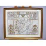 AFTER JOHN SPEEDE (1552-1629) Rutlandshire, engraved map, later hand coloured, 39 x 52cms.