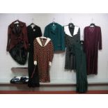 A Collection of C.1970's Vintage Clothing, including Melissa Lane black jumpsuit with kimono style