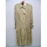 A Lady's Edwardian Ecru Raw Silk Motoring/Duster Coat, ankle length, unlined, with side fastening