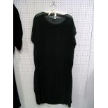 A 1920's Black Chiffon Flapper Dress, with cap sleeves and black beaded panels to each side of