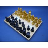 A XX Century Staunton Pattern Chess Set, stamped "Jaques London" with crown, king height 7cms.
