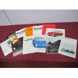 Twelve Volkswagen Dealer Car Brochures From the 1960's to 1970's, including Split Window Micro-