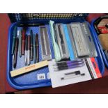 Refill Ink Pens, including Waterman's L.Z., Parker 35, with 14k nib, Parker ball point pens,