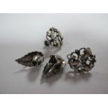 John Lauritzen; A Pair of Modernist Earrings, (unpierced screw fitting) stamped "Sterling Denmark