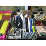 Eau De Toilette, ladies wristwatches, bangles Tissot watch box, cook books, wallets, tapersticks,