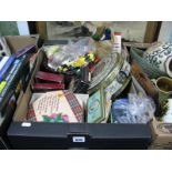 Buttons, Cottons, Sewing Implements and Accessories, tins etc:- One Box