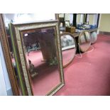 A Rectangular Bevelled Wall Mirror; four further mirrors. (5)