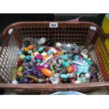 Assorted Costume Bead Necklaces, rings, etc:- One Box