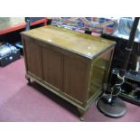 Oak Blanket Chest, on squat cabriole legs.