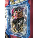 A Mixed Lot of Assorted Costume Jewellery, including beads, bangles, etc:- One Box