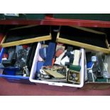 A Quantity of Jewellery Boxes, cases, display stands, picture hooks, etc:- Three Boxes