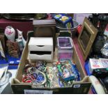 Quantity of Costume Jewellery and Cases. One box