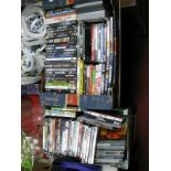 A Quantity of DVD's, CD's, etc, mainly modern titles noted:- Two Boxes
